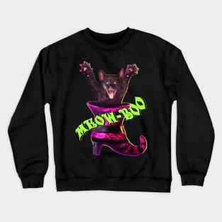 Cute Boo Cat Halloween puss in boot Crewneck Sweatshirt